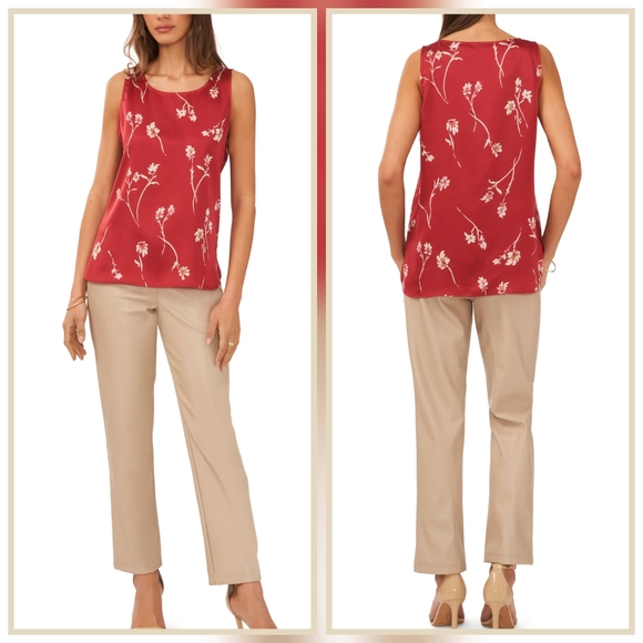 Halogen Floral Print Sleeveless Blouse - Picture 2 of 9